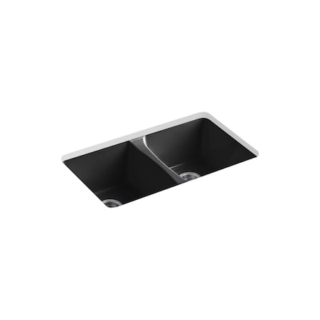 Kohler Deerfield 33" X 22" X 9-5/8" Undermount Double-Equal Kitchen Sink 5873-5U-7